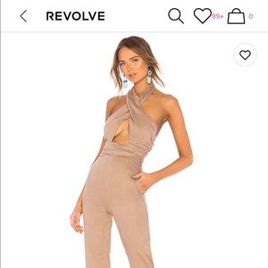 LPA wrap halter jumpsuit - linen
